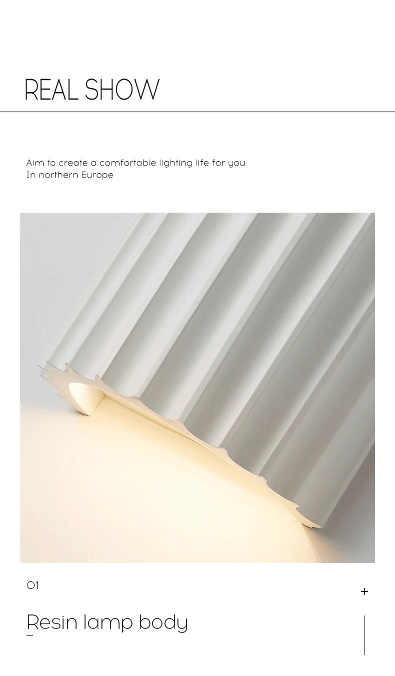 SANDYHA Nordic Modern Resin Led Wall Lights for Living Room Bedroom Corridor Stairs Indoor Home Decor Wand Lampen Lamparas Lamp