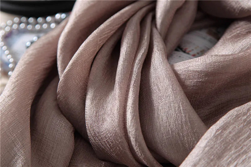 2023 Luxury Brand Women Fashion Scarf Plain Solid Silk Linen Shawls Scarves Summer Lady Bandanas Pashmina Foulard Hijab 180*90Cm
