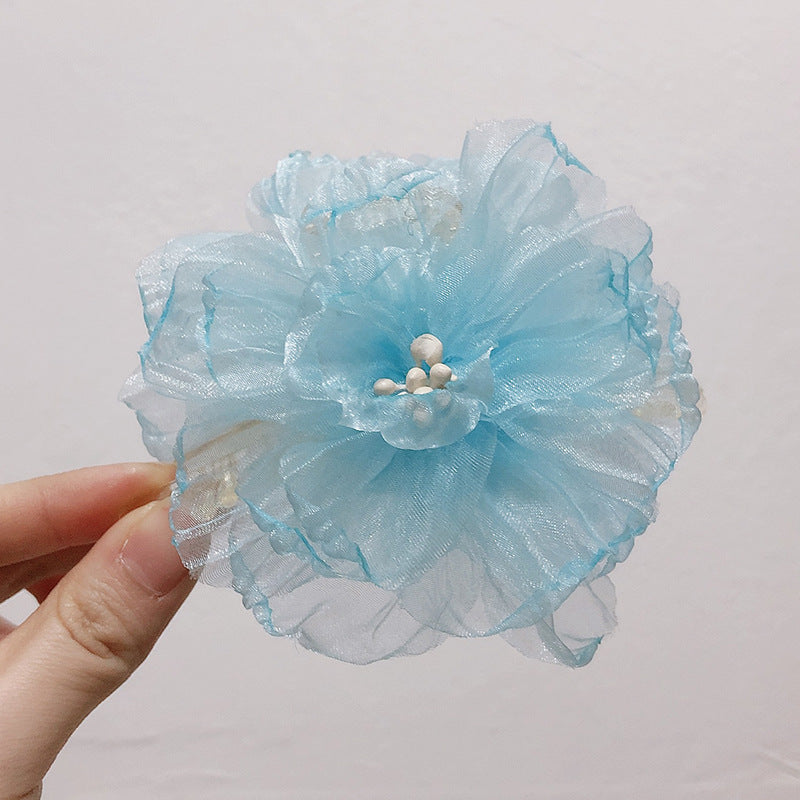 Holiday Organza Flower Barrettes Travel Travel Hair Accessories Atmosphere Clip Duckbill Clip Hairpin Side Clip Headdress