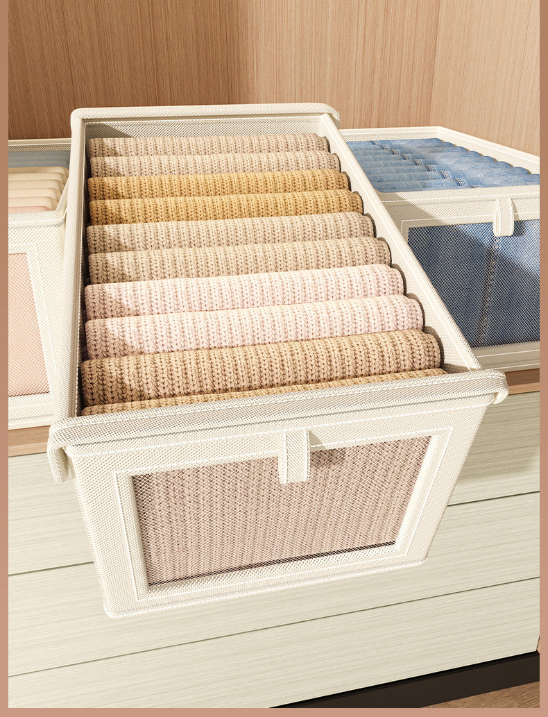Oxford Cloth Window Bedroom Clothing Storage Box with Lid Household Clothes Dustproof Storage Bin Large Balcony Organizer Box