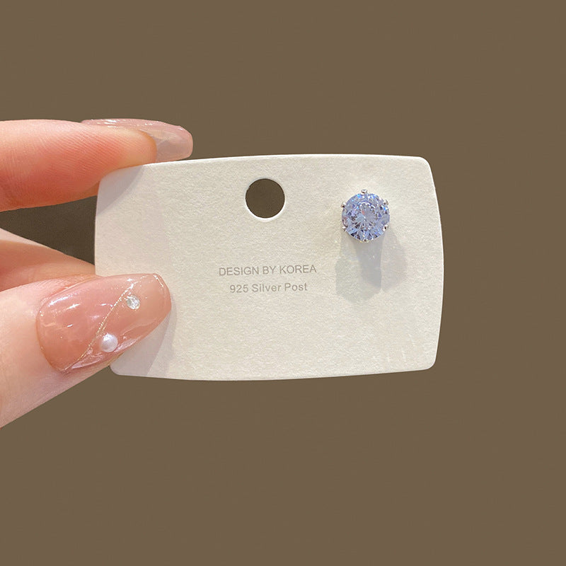 Non-Pierced Magnetic Zircon Ear Studs Design Sense Niche Temperament Magnetic Earrings for Women Hot Style Internet Celebrity Ear Jewelry
