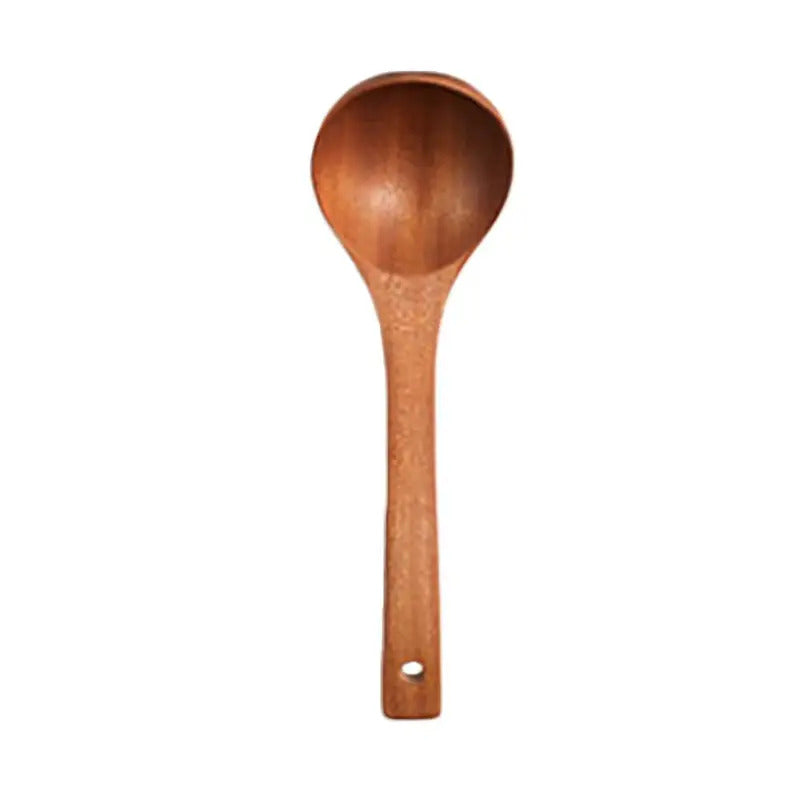 Long Handled Teak Tableware Wood Spoon Shovel Spatula Accessories Skimming Wooden Soup Kitchen Tool Spoon Cooking A2S8