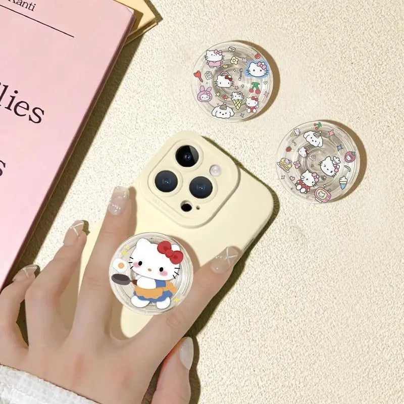 Sanrio HelloKitty Circular Airbag Bracket Ins Girl Heart 360 degree Rotating Adjustable Mobile Phone Holder Portable stand