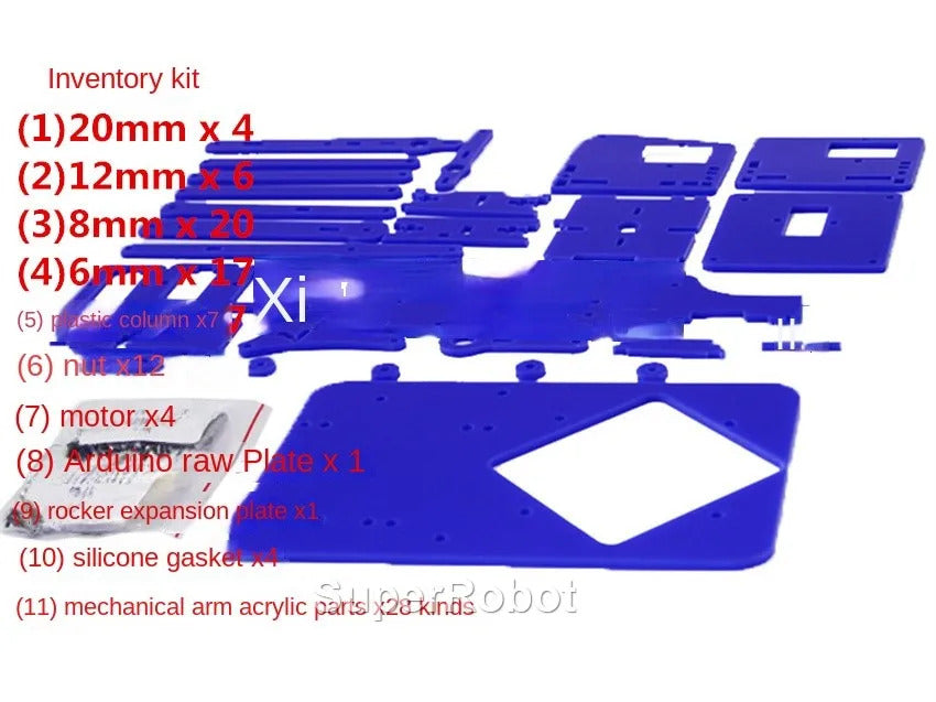 SG90 4 Dof Unassembly Acrylic Mechanical Robot Manipulator Claw For Arduino Robot Arm DIY Kit UNO Programmable Robot Starter Kit