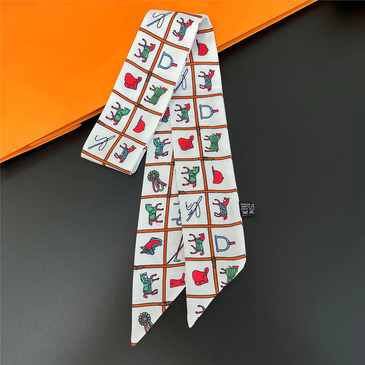 2024 Brand Design Leopard Twill Silk Scarf Luxury Scarf Women Foulard Skinny Bag Scarves Neckerchief Fashion Hair Headband