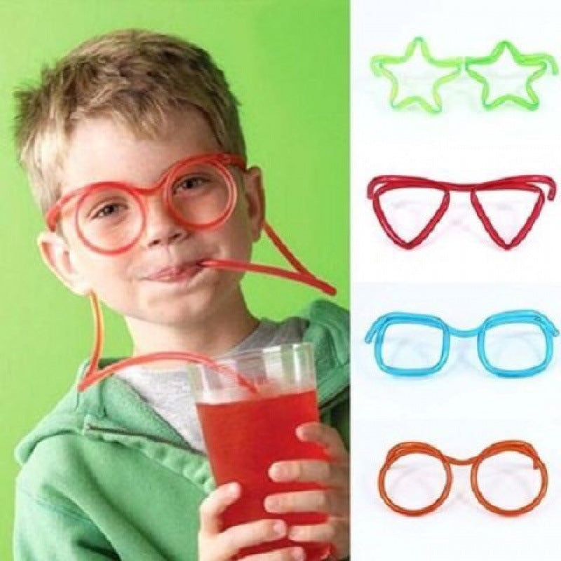 Glasses Straw Funny Lazy People Drinking Water Creative Cool Cute Drink Super Long Glasses Eye Straw