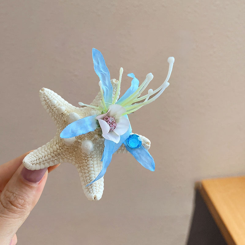 Vacation Organza Flower Hair Clip Travel Outing Hair Accessories Atmosphere Clip Duckbill Clip Hairpin Side Clip Hair Ornament