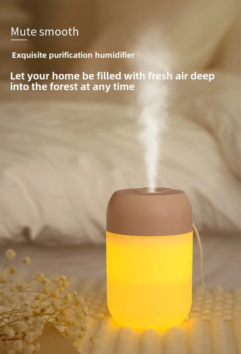 300ml Portable Air Humidifier Aroma Oil Humidificador for Home Car USB Cool Mist Sprayer with Colorful Soft Night Light Purifier