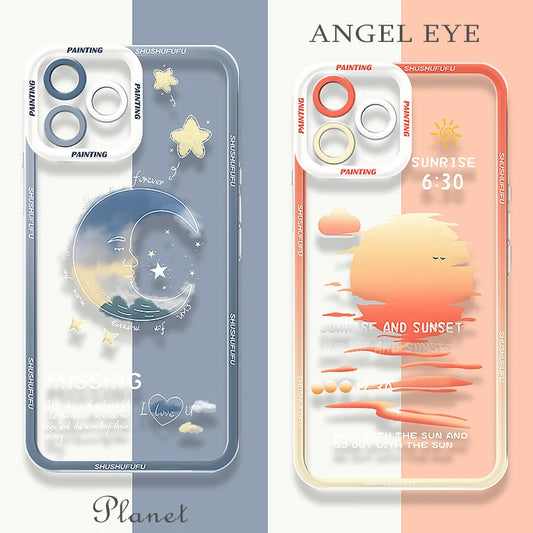 Creative Starry Sky Sunset Case For Samsung Galaxy S24 S23 S22 Ultra S21 S20 FE Note 20 10 Plus A15 A25 A35 A55 Silicone Funda