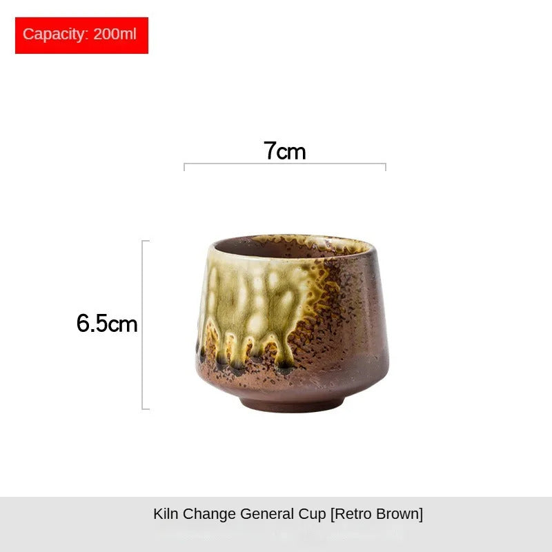 200ML Retro Ceramic Cup Coarse Pottery Coffee Mug Household Office Afternoon Tea Cups Wine Mug Water Mugs Drinkware Gift