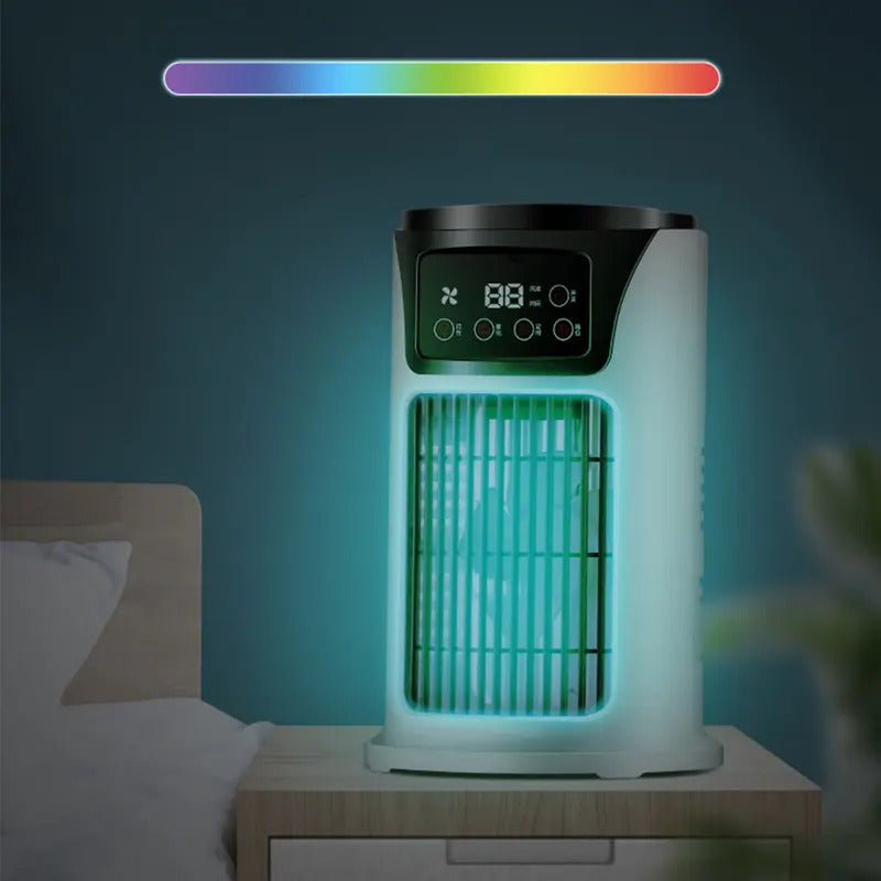 Air Conditioner Portable Fan Desktop Spray Ultrasonic Atomization 6-Speed Mute Air Cooler Night Light Electric Fan for Home