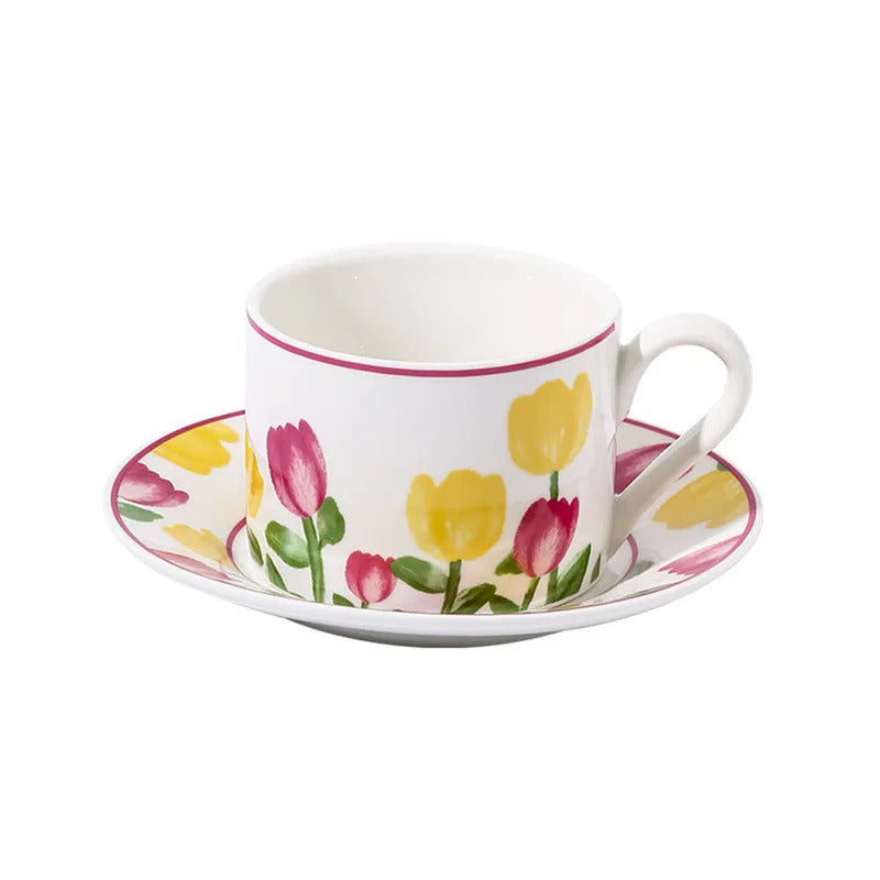 Cute Coffee Cup Set Flower Creative Coffee Cup Korean Style Good Looking Afternoon Tea Coffee Cup A Good Choice For Giving Gift
