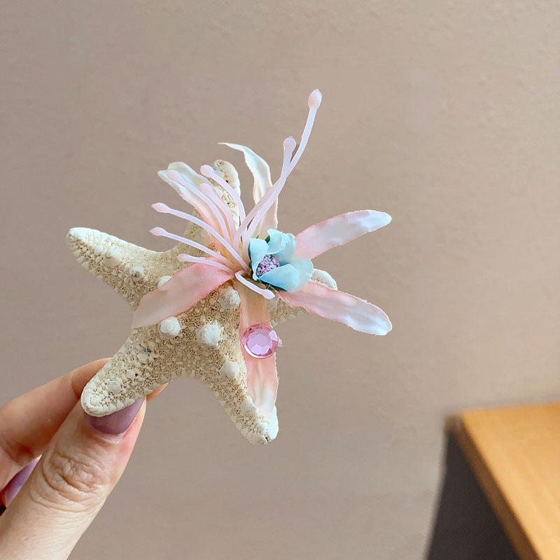 Holiday Organza Flower Barrettes Travel Travel Hair Accessories Atmosphere Clip Duckbill Clip Hairpin Side Clip Headdress