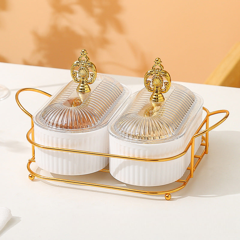 Living Room Household Coffee Table Nut Plate Oval Dish Compartment Plate Snack Plate Dessert Plate Nut Plate Candy Plate