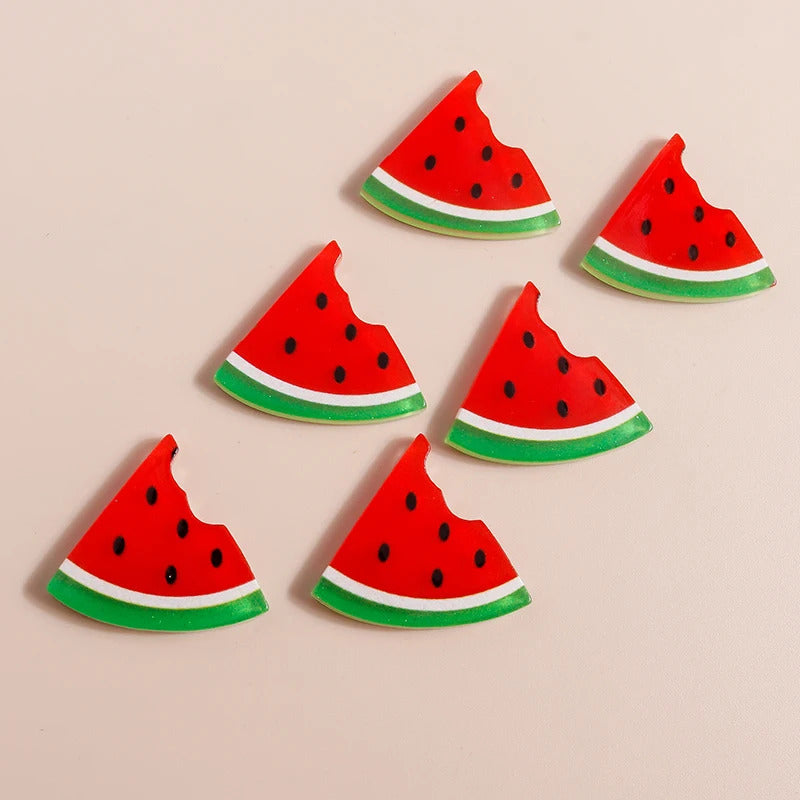 10pcs Mix Cute Mini Fruit Charms Pear Cherry Pineapple Peach Avocado Flat Back Resin Cabochons Scrapbook DIY Jewelry Accessories