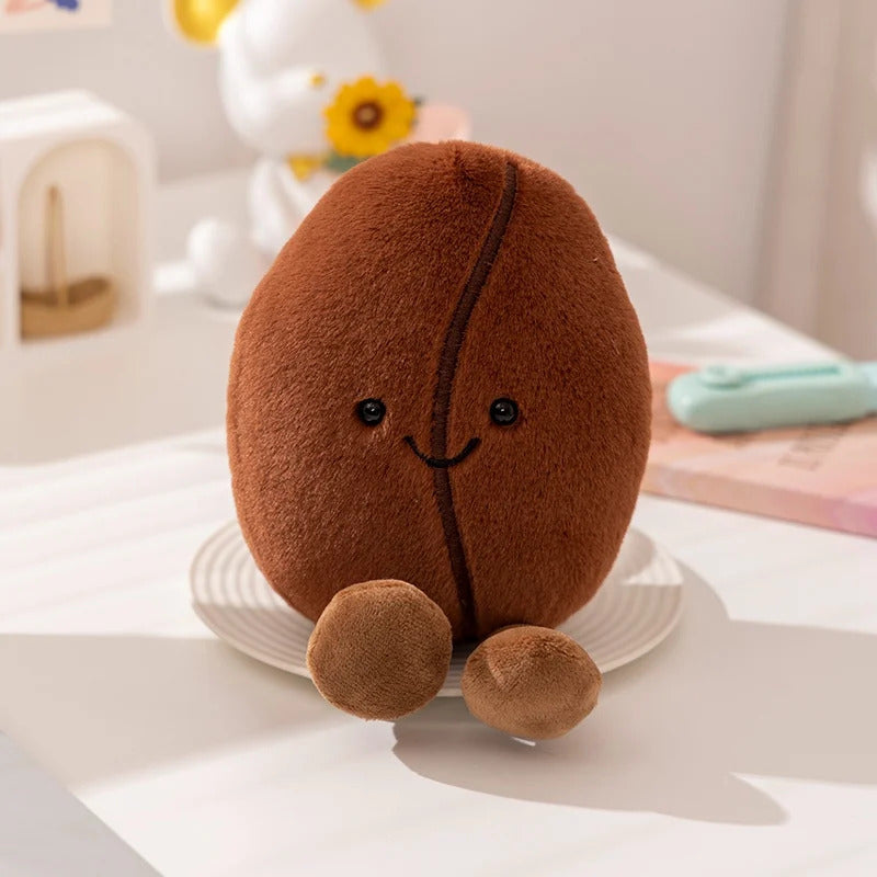 New Creative Simulated Coffee Food Plush Doll Pillow Brown Coffee Bean With Foot Soft Plush Stuffed Pillow Bedroom Sofa Decor