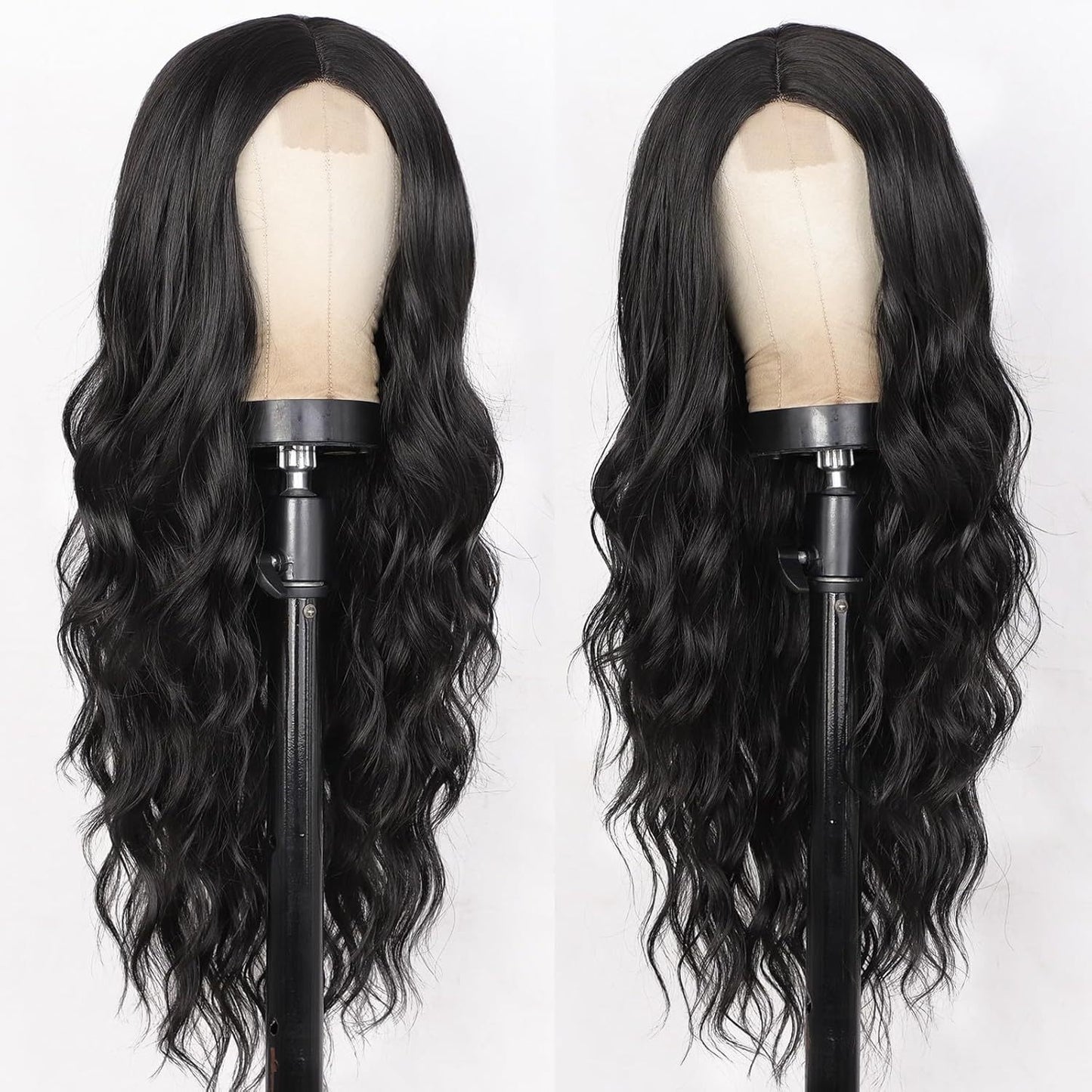 Xuchang European and American Style Wig for Women, Front Lace Wig, Middle Part, Small Lace, Highlighted Long Curly Hair, Synthetic Fiber Wig, Export Wigs