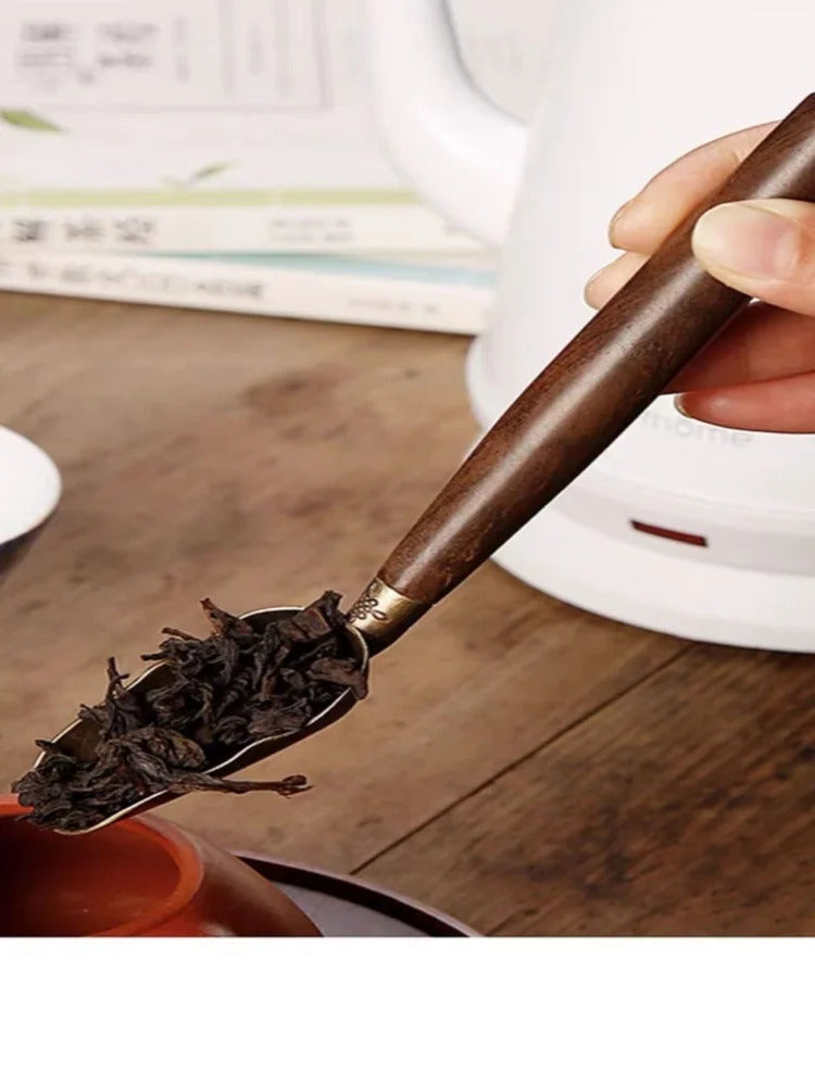 1pcs Tea Spoon Ebony Teaspoon Solid Wood Retro Creative Tea Shovel KongFu Tea Ceremony Accessories Gift