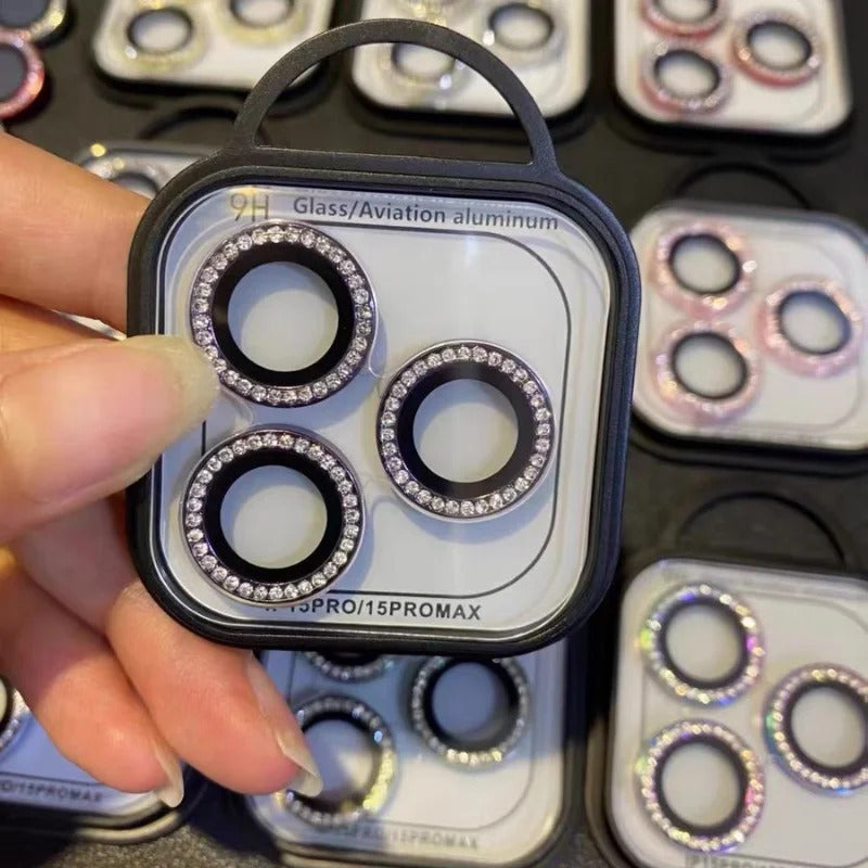Glitter Diamond Camera Lens Protector For IPhone 12 13 14 15 Pro Max Back  Mini Cover Lens Ring Glass For IPhone 14 15 Plus Fil