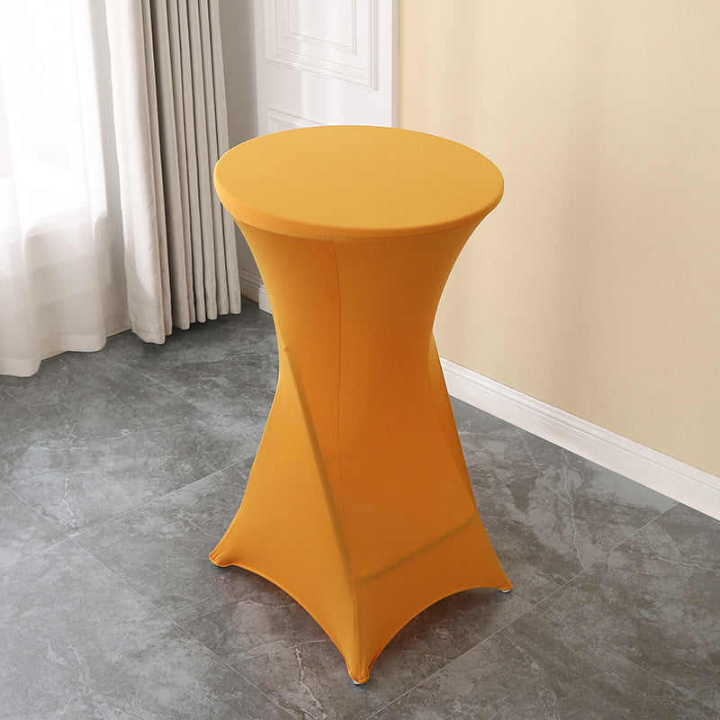 Elastic Table Cover High-End Banquet Wedding Hotel Cocktail Table Cover Table Skirt Table Skirt Cross-Border round High Leg Bar Counter Set