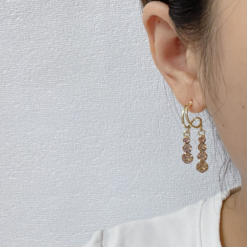 Niche Design Maillard Brown Simple Ear Clip Internet Hot New Popular Light Luxury High-End Fashion Earrings for Women