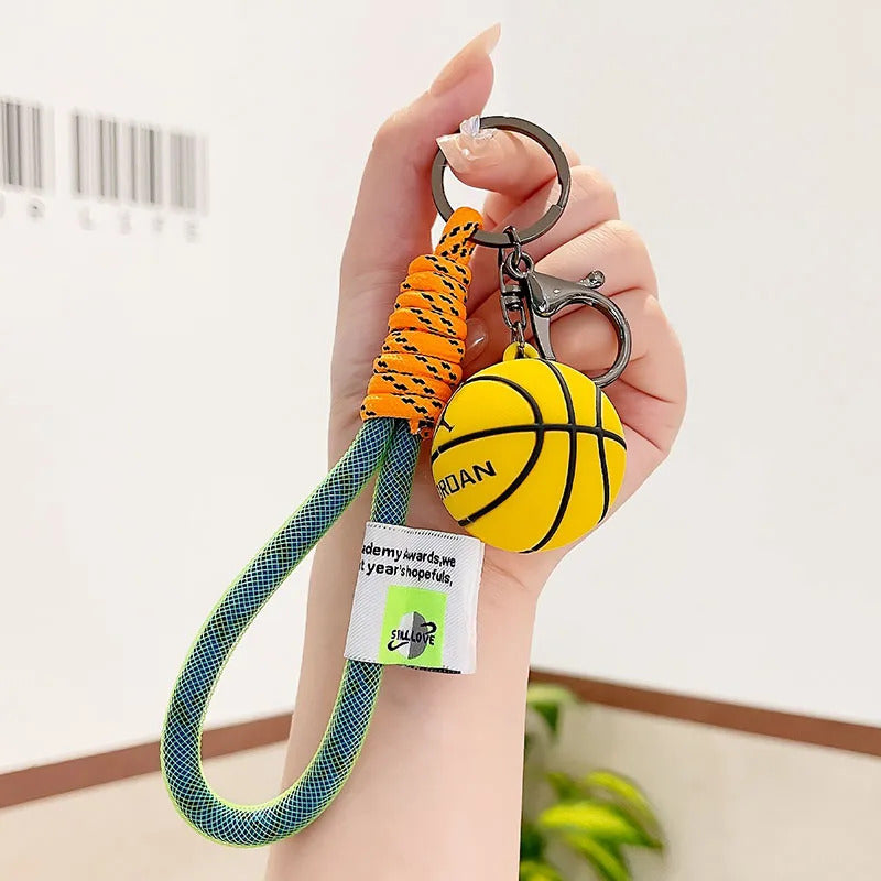 Simulation Sports Basketball Key Chain Three-dimensional Peripheral Sports Backpack  Pendant  Trinket