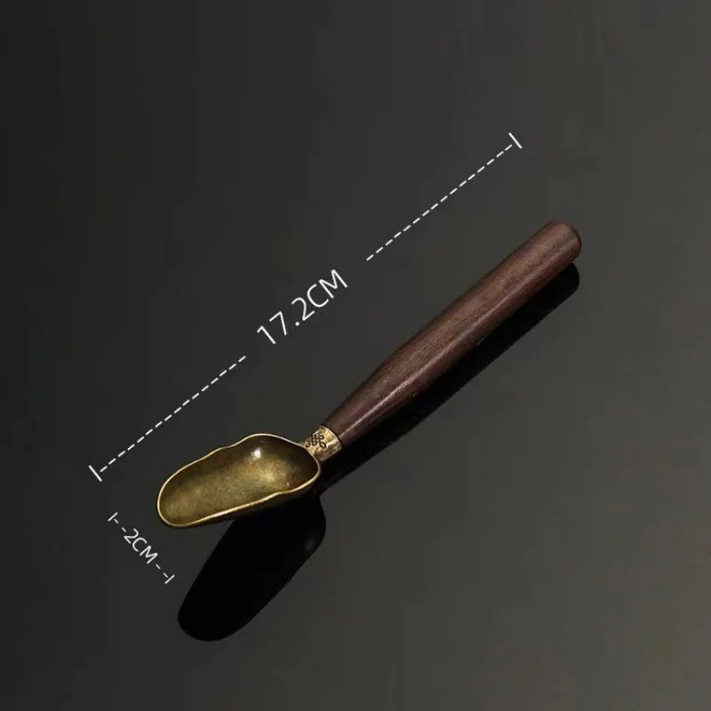 1pcs Tea Spoon Ebony Teaspoon Solid Wood Retro Creative Tea Shovel KongFu Tea Ceremony Accessories Gift