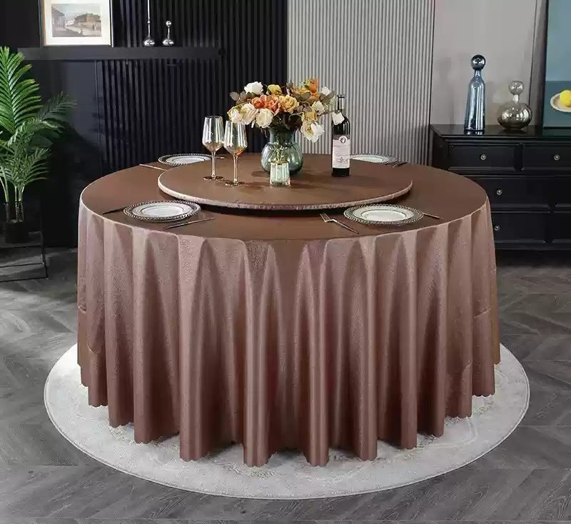 PU Non-Washable Tablecloth Waterproof Heat-Resistant Oil-Resistant Hotel Restaurant High-End Luxury Home Use Rotating Table Non-Washable Tablecloth