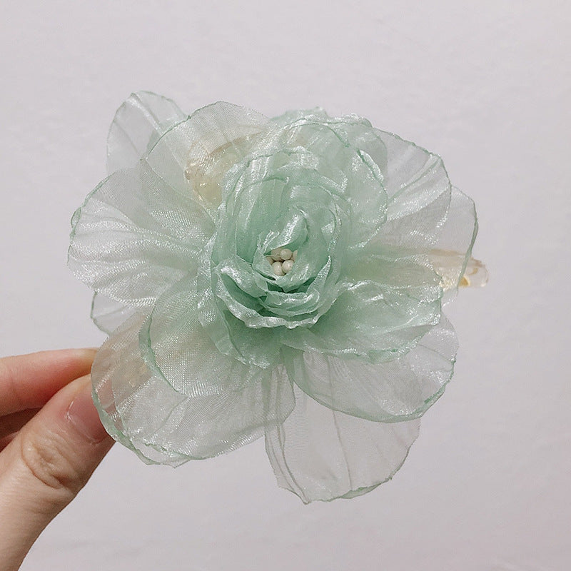 Holiday Organza Flower Barrettes Travel Travel Hair Accessories Atmosphere Clip Duckbill Clip Hairpin Side Clip Headdress