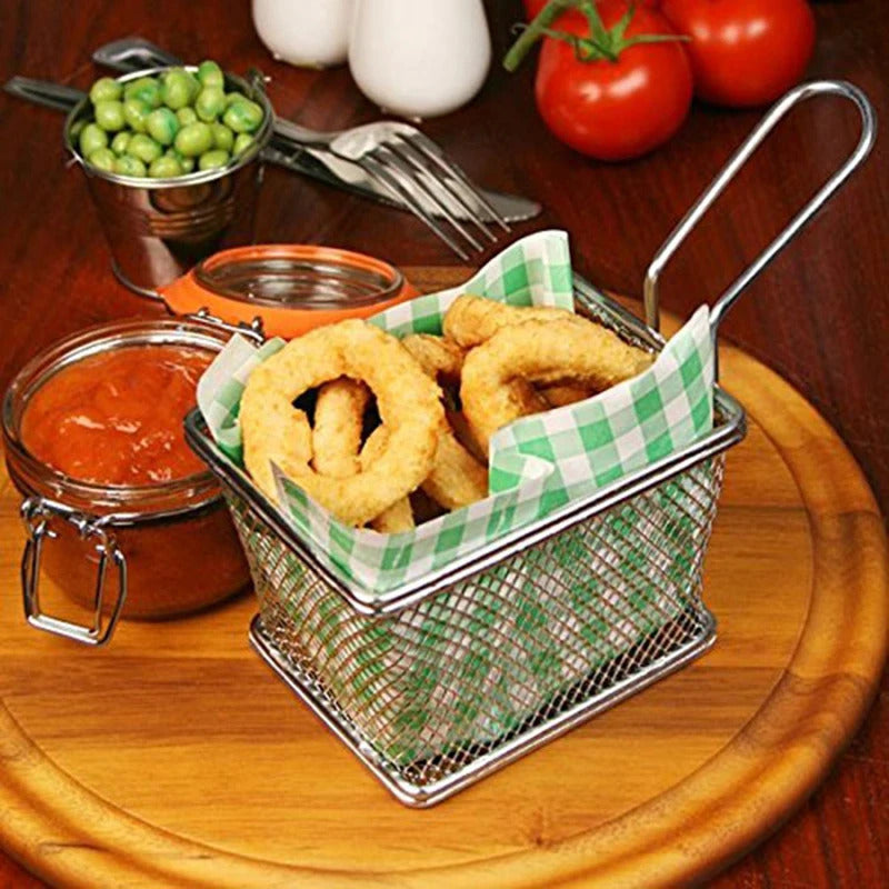 Stainless Steel Steamer Chips Mini Frying Basket Strainer Fryer Kitchen Cooking Chef Basket Colander Tool French Fries Basket