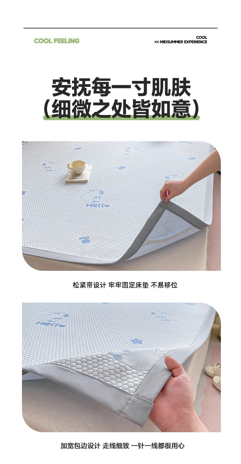 Capibara Summer Bed Mat Queen Soft Breathable Ice Bean Cooling Mat Coolness Summer Mat Cool Down Mattress Protector Pad Bedsheet
