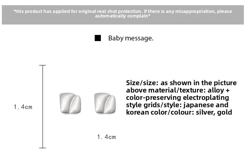 925 Silver Needle Hong Kong Style Retro Metal Earrings Women's High-Grade Geometric Simple Bracelet Ear Clip All-Match Exaggerated Commuter Earrings