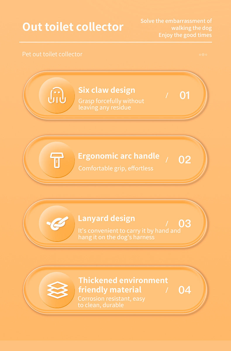 New Cross-Border Amazon Pet Cleaning Supplies Cartoon Pooper Scooper Stool Bag Outdoor Shovel Shit Device Pet Pooper Scooper