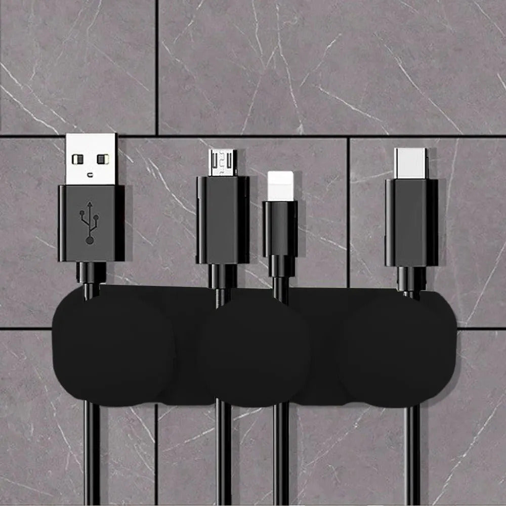 STONEGO Silicone USB Cable Organizer Cable Winder Desktop Tidy Management Clips Cable Holder for Mouse Headphone Wire Organizers