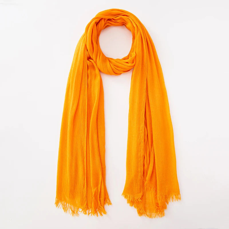 61 Colors Soft Cotton Viscose Scarf Rayon Material Muslim Hijab Mid Eastern Plain Solid Color Headscarf With Tassel