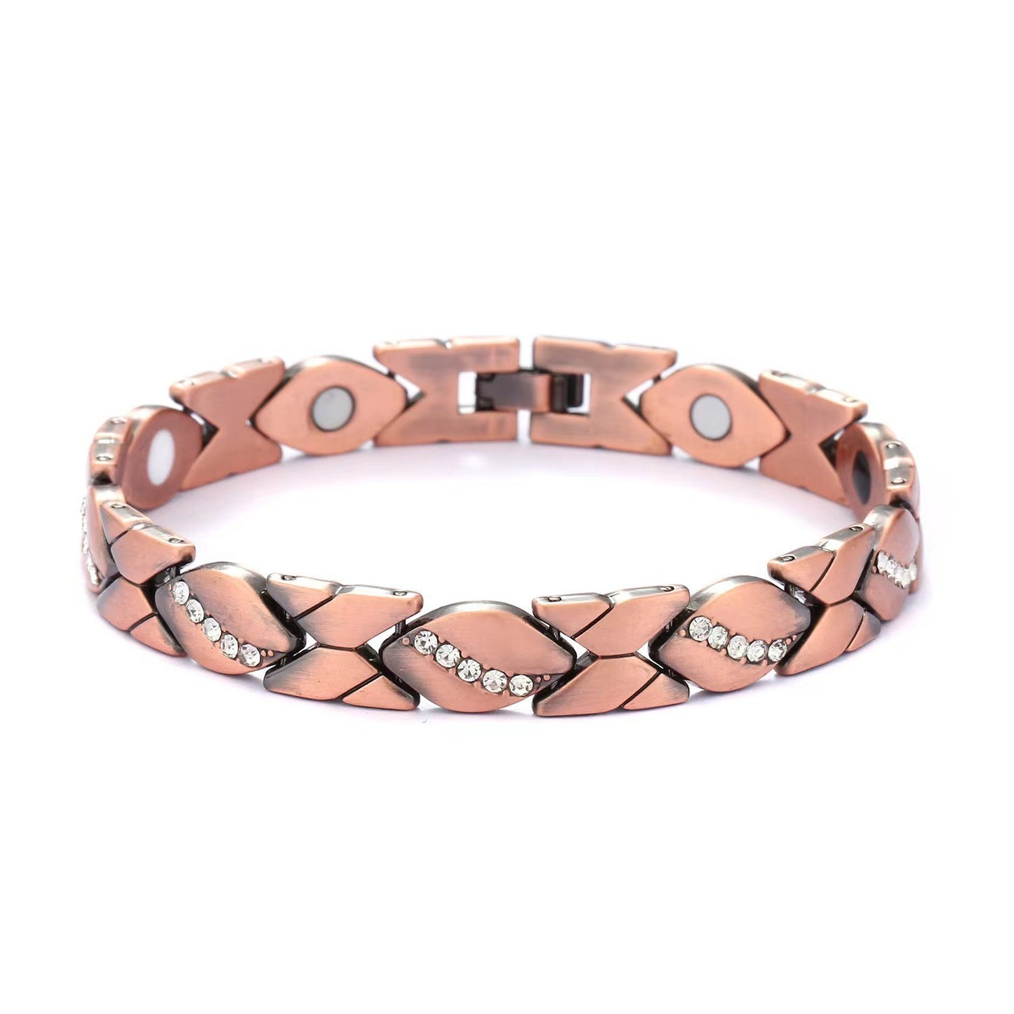 Cross-Border Hot European and American Fashion Detachable Energy Magnet Bracelet Environmental Protection Alloy Diamond Adjustable Women's Bracelet