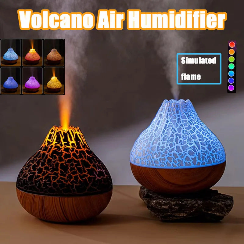 Air Humidifier Volcano Aroma Diffuser USB Water Mist Diffuser Purifier Air Freshener Nebulizer with Colorful Night Light