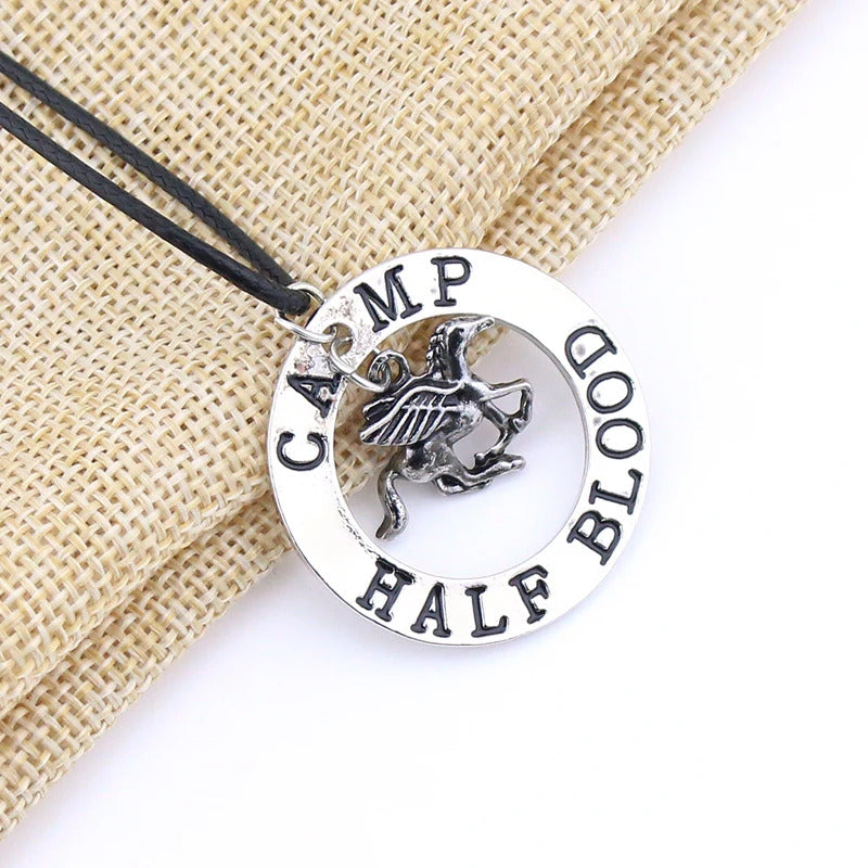 Blood Flying Horse Pendants Necklaces for Men Women Percy Jackson CAMP HALF Necklace Fashion Charm Jewelry Accessories Gifts