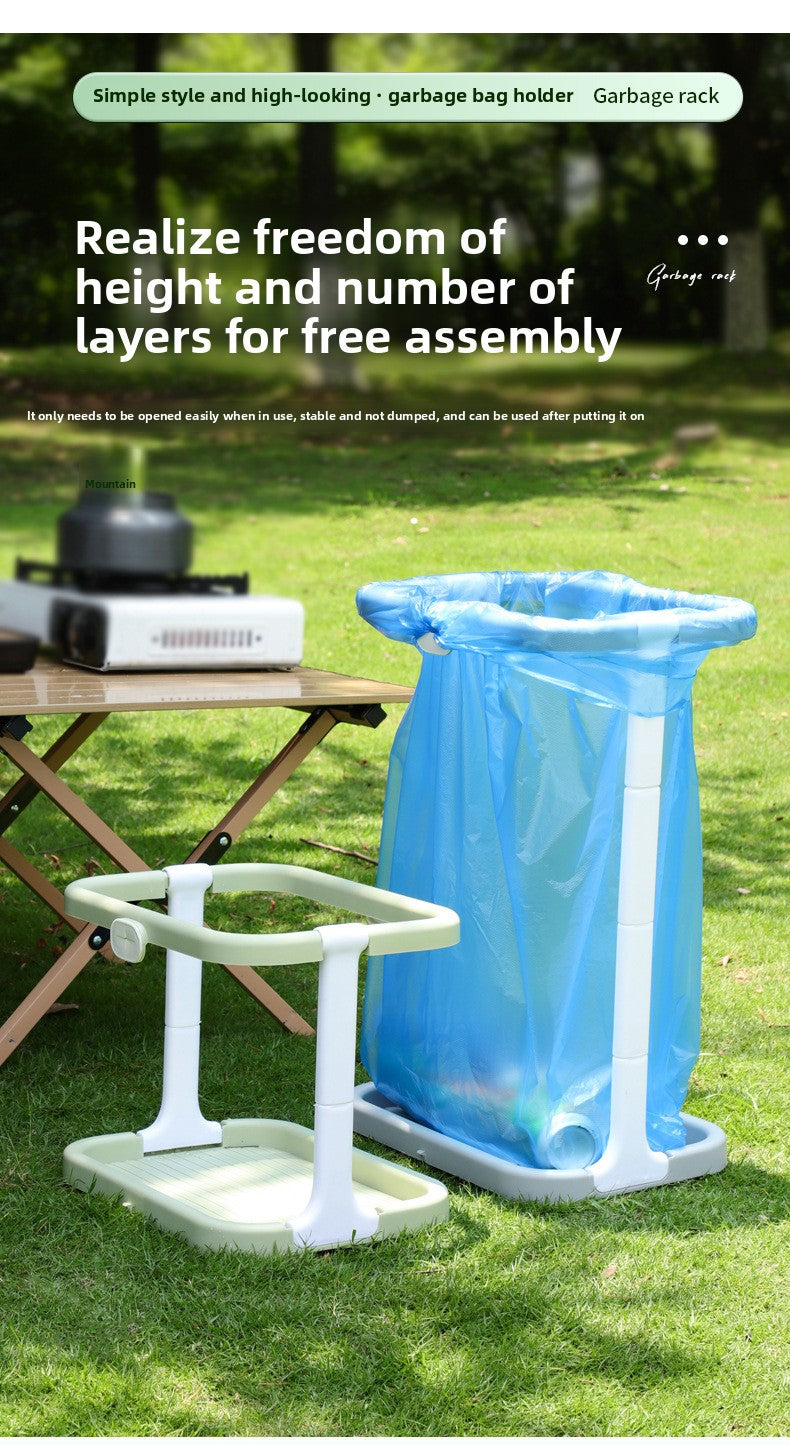 Hangable Trash Rack Outdoor Large Trash Bag Holder Portable Household Trash Storage Rack Plastic Stand