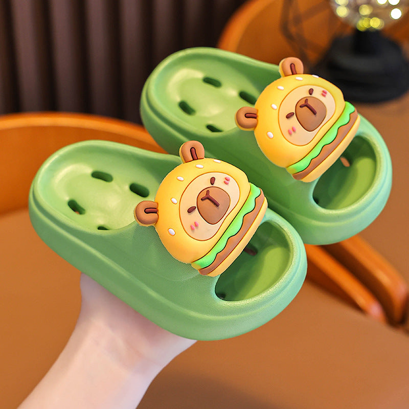 Kapibala Summer Children's Water Drainage Sandals Non-Slip Parent-Child Boys and Girls Bathroom Shower Breathable Kids Sandals