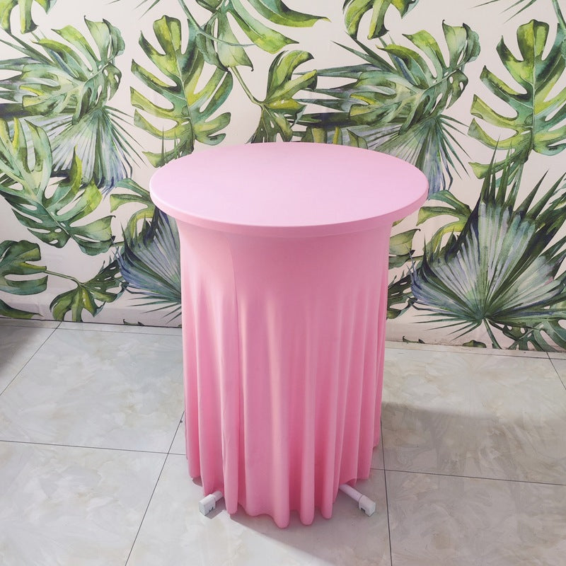 Elastic Tablecloth Cocktail Skirt Table Cover Banquet High Bar Round Elastic Cover