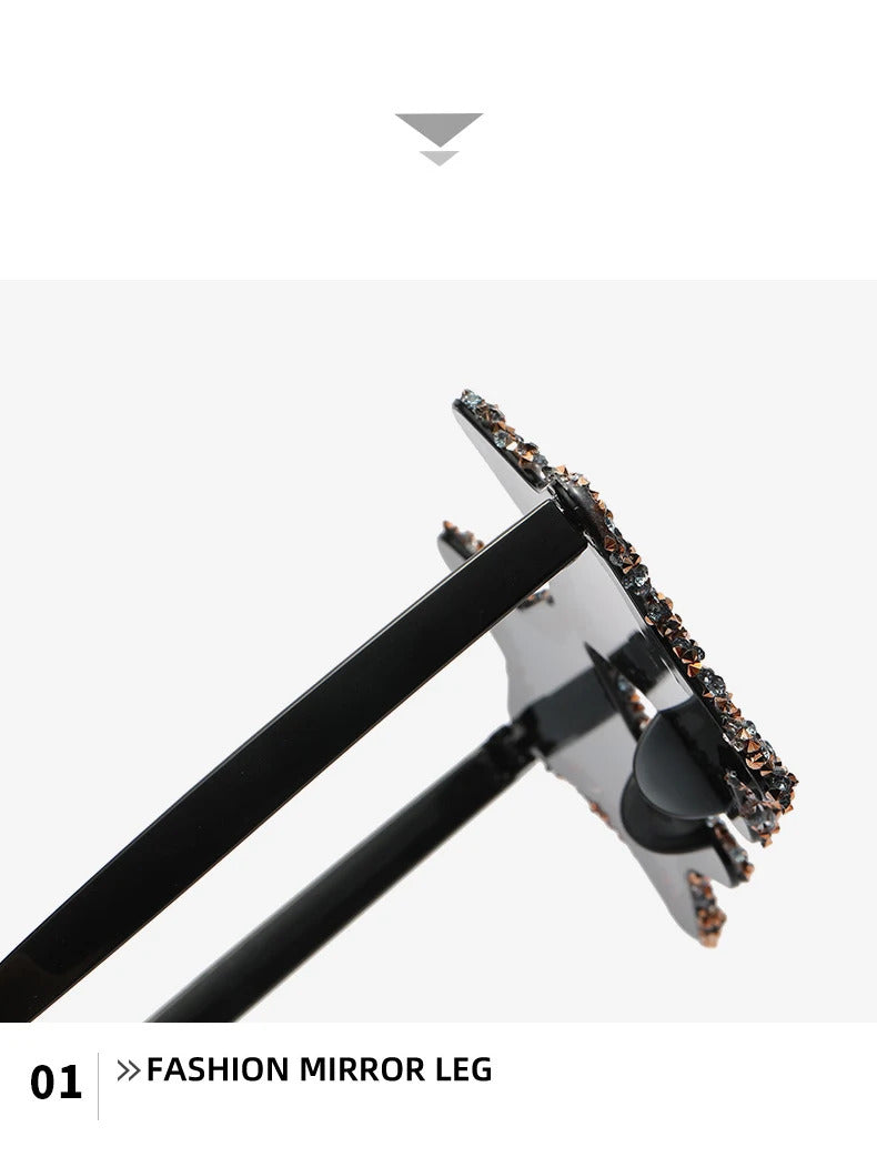 Luxury Diamond Star Shape Sunglasses Women Trends Rhinestone Shiny Sun Glasses Ladies Punk Rimless Style Eyewear gafas de sol