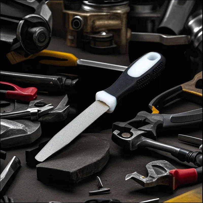 Diamond Sharpening Stone With One Stone And Two Birds Double-sided Flat And Curved Design Easy To Grip Handle Knife SharpenerNew