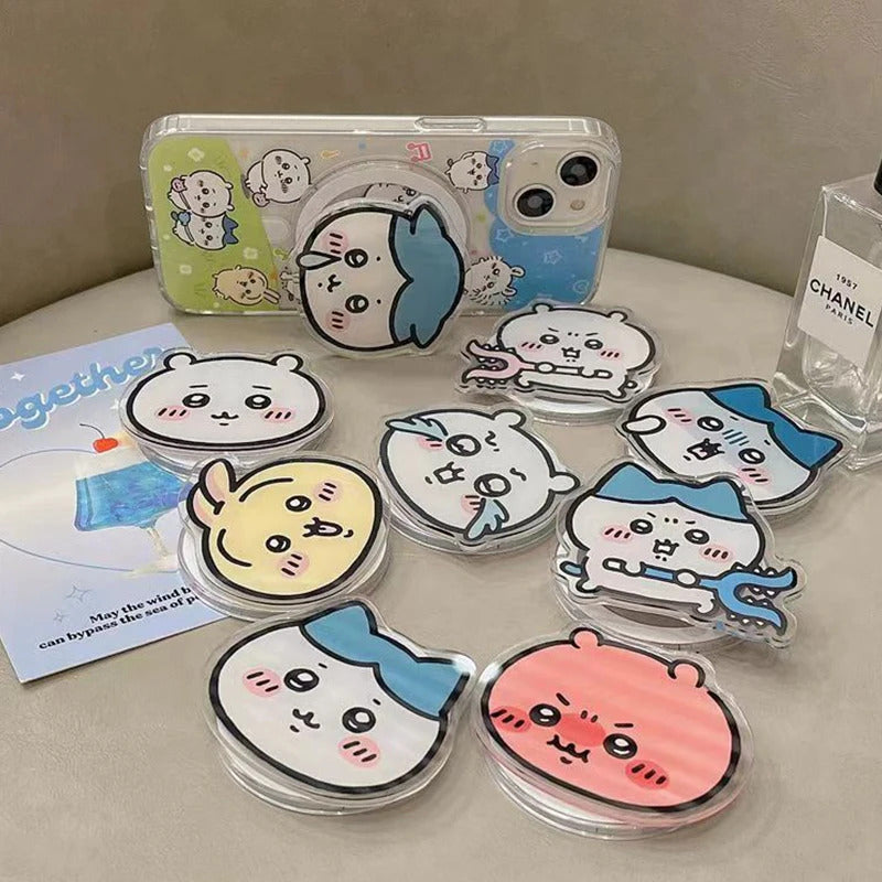 Chikawas Cartoon Mobile Phone Holder Magnetic ハチワレ うさぎ for IPhone Wireless Charging Box Holder Cute Decoration