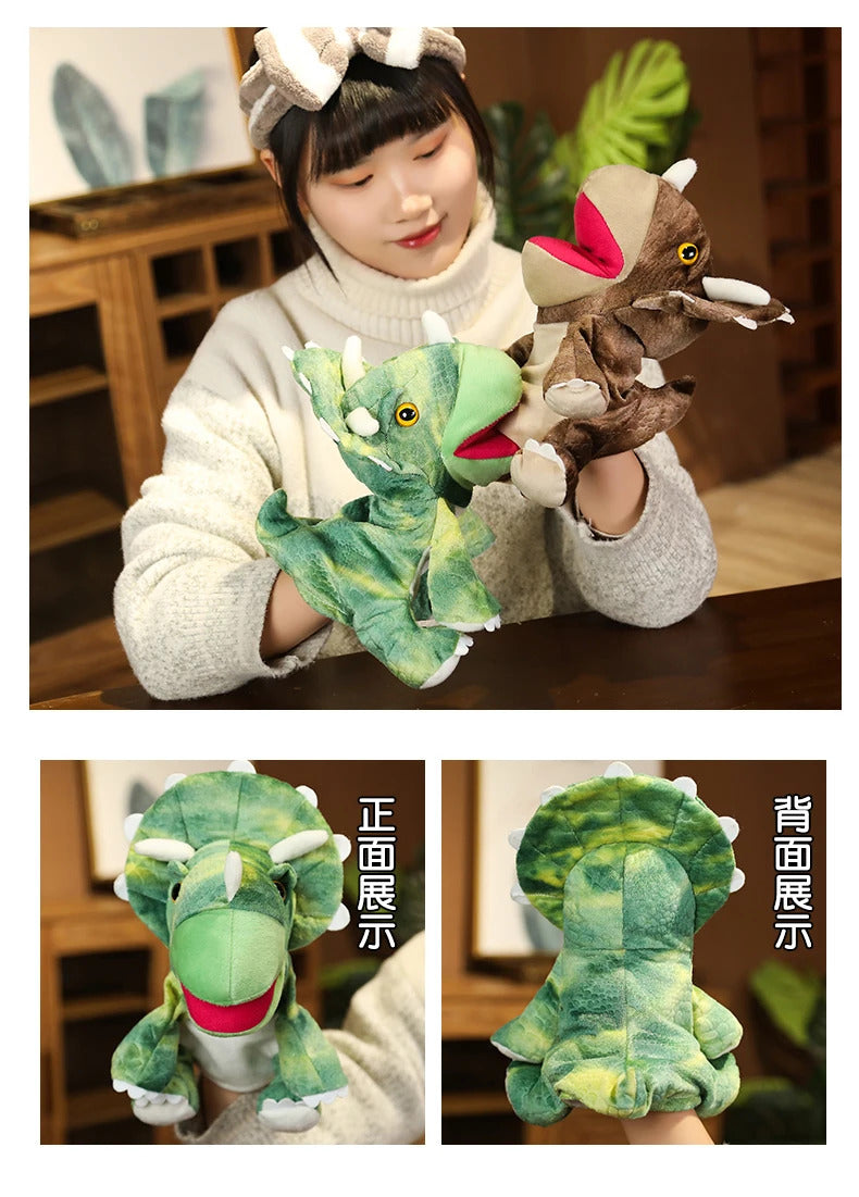Stuffed Plush Dinosaur Toys Hand Finger Story Puppet Kawaii Dolls Educational Baby Toys Tyrannosaurus Rex Children Gift