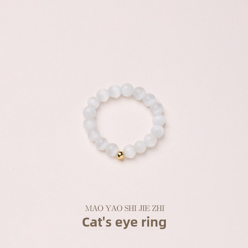 Natural Tourmaline Pixiu Ring Freshwater Pearl Garnet Crystal Stretch Good Luck Peach Blossom Rings