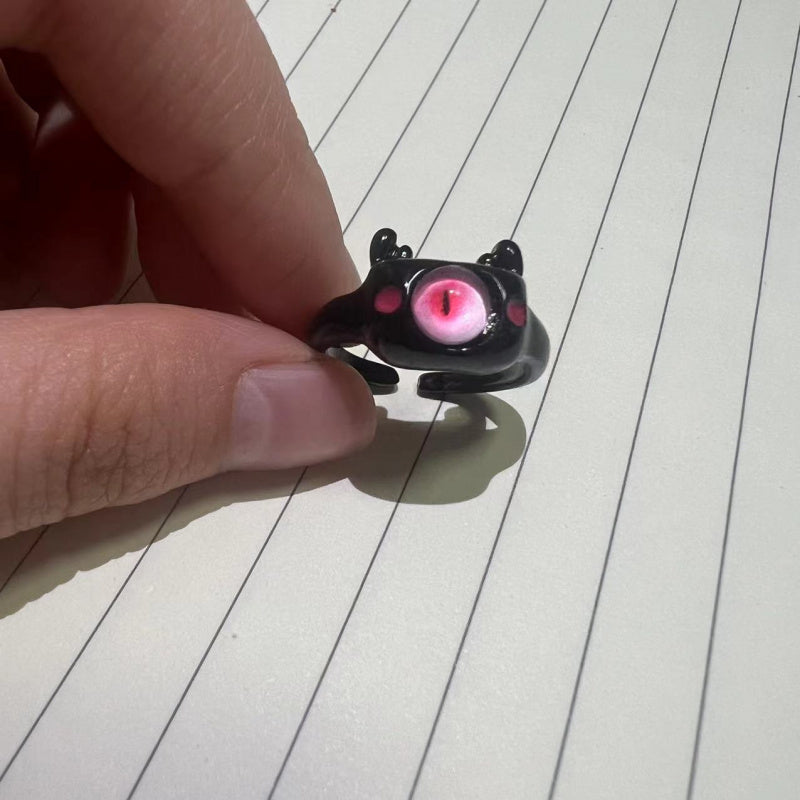 Funny Little Monster Ring Childlike Cute One-Eyed Ins Student Children Girlfriends Couple Gifting New