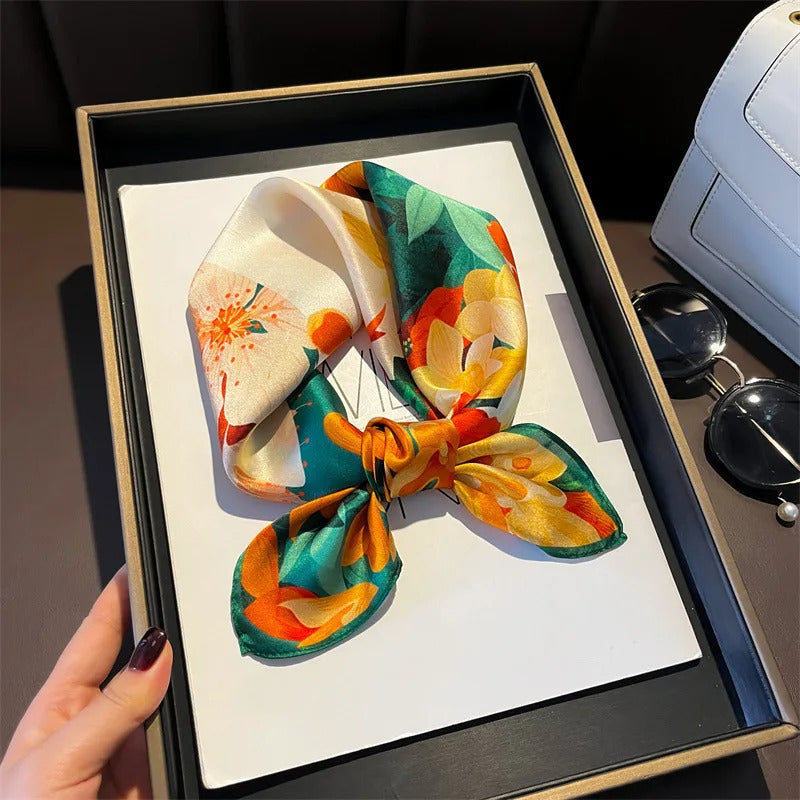 Scarf 100% Silk Bandana Women Square Scarves Wrap Kerchief Mulberry Spring Fashion Luxury High Quality Headband Hijab Shawls