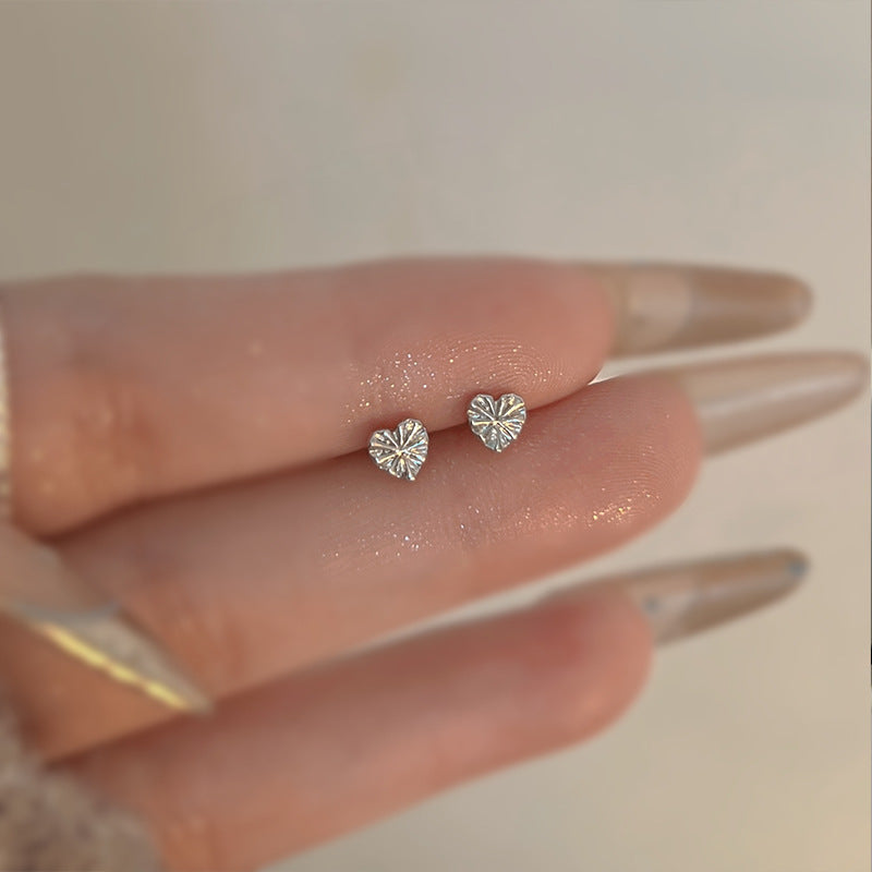 925 Silver Needle Love Butterfly Gravel Fashionable and Versatile Earrings Niche Unique Design Pearl Flower Earrings Earrings