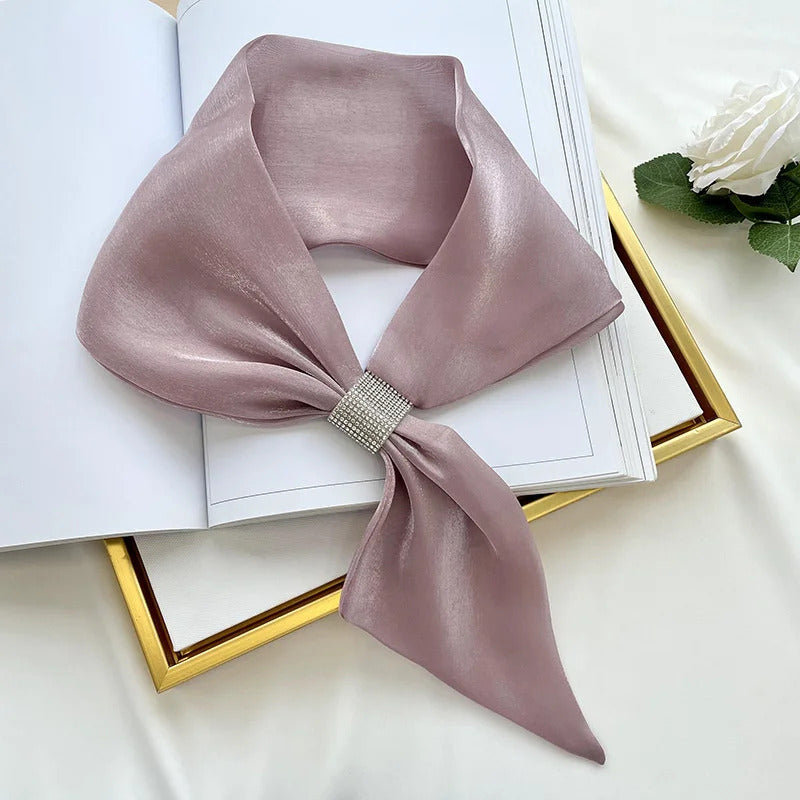 Fashion Small Silk Scarf Women Neckerchief Bandana Female Small Ear Scarf Korean Style Tie Bag Headband Decoration Neck Scarf